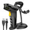 Laser Handheld Cradle Barcode Scanner 1D Wired Barcode Reader With Stand